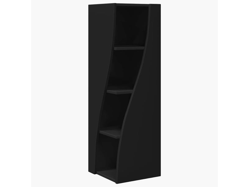  Meuble d'angle, meuble de rangement salon 32x32x102cm bois d'ingénierie noir  - Conforama A