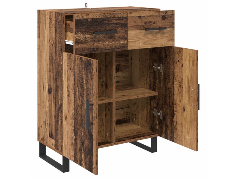  Buffet salon, buffet de rangement bois ancien 69,5x34x90 cm bois d'ingénierie  - Conforama E