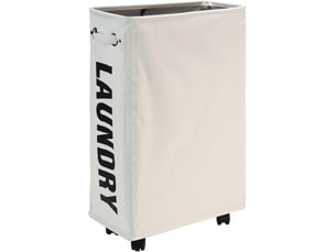 57 cm slim panier à linge sur roulettes, panier à linge roulant pliable, rangement d'angle étroit pliable (beige)