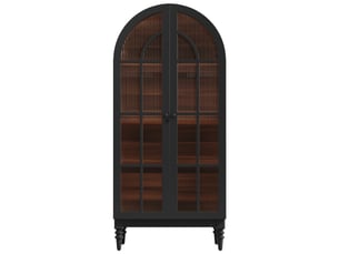 Vitrine coloris noir 3 étagère(s) BEAUNIV  - 76 cmx165 cm
