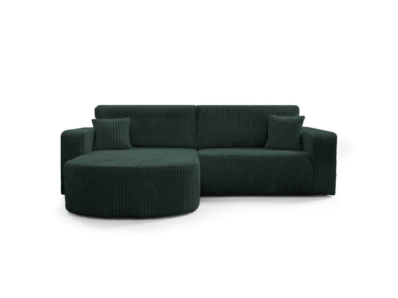  Kiara - canapé d'angle compact réversible et convertible 4 places en velours côtelé épais  - Conforama E