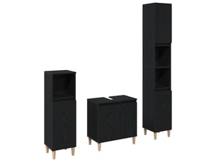 Ensemble de mobilier de salle de bain 3 pc chêne noir cf64319