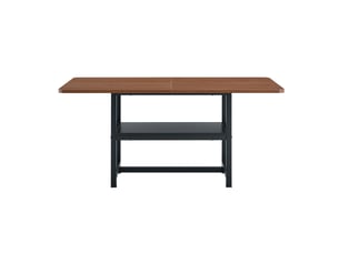 Table à manger rectangulaire, 160x90x76 cm, pour 4, salle à manger, plateau mdf, piètement métal, coloris noir et noyer
