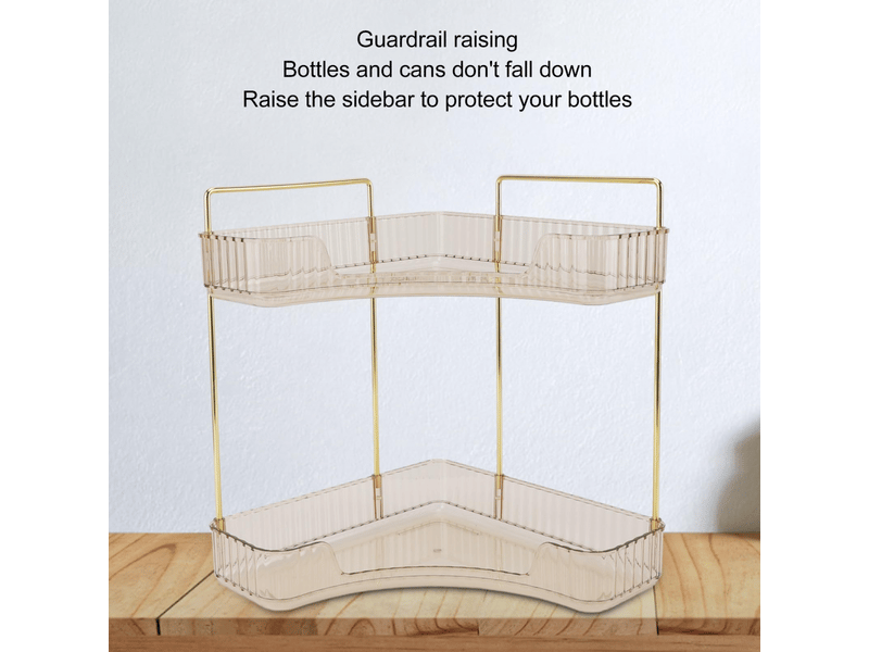 Étagère d'angle de salle de bain à 2 niveaux, gain de place, montage facile, étagère d'angle en métal pour cosmétiques - Conforama D