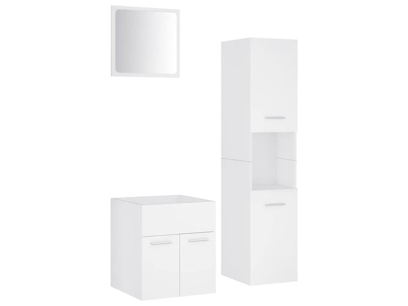  Ensemble de meubles de salle de bain blanc aggloméré cf63888  - Conforama A