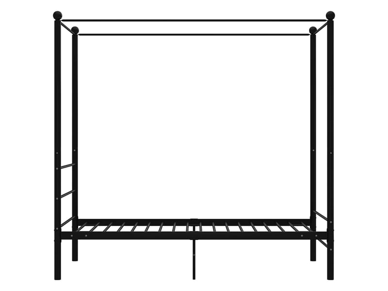 Lit simple- lit adulte -  cadre de lit à baldaquin sans matelas noir métal 100x200 cm  - Conforama C