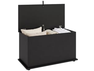 Coffre de rangement avec couvercle rabattable noir 80 x 40 x 45 cm