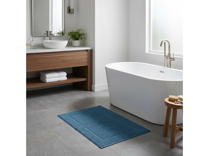  Tapis de bain antidérapant en coton 50x70 victor - bleu  - Conforama B