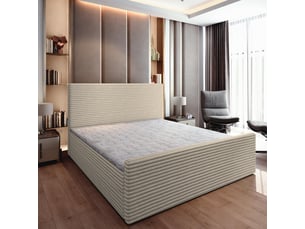 Lit avec rangement 180x200 cm <strong>MASSENO</strong> <strong></strong> coloris beige