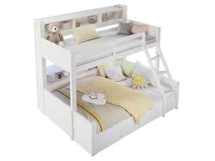 Lit superposé 90x140/200 cm TCQPZ coloris blanc