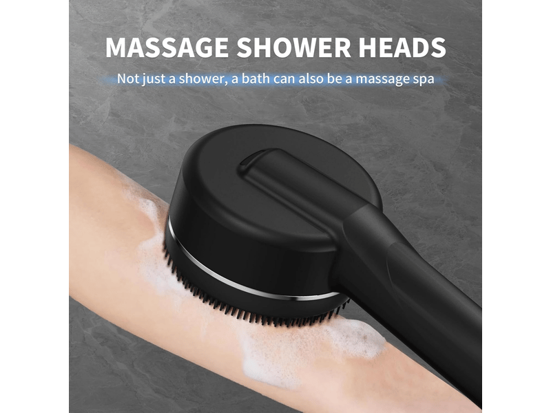  Pommeau de douche haute pression, pommeau de douche à économie d'eau avec flexible de 1,5 m, noir  - Conforama E