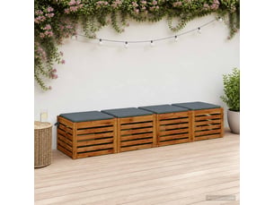 Lot de 4 coussins de siège, coussins d'assise soest 100 % polyester bleu cf60332