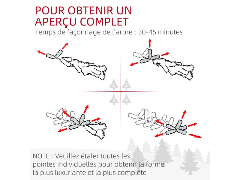  Sapin de noël artificiel 180 cm lumineux led 793 branches enneigées grand réalisme support en acier vert pliable  - Conforama W