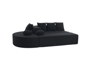 Canapé modulable noir en tissu chenille - canapé segmenté style cloud pour salon moderne et confortable