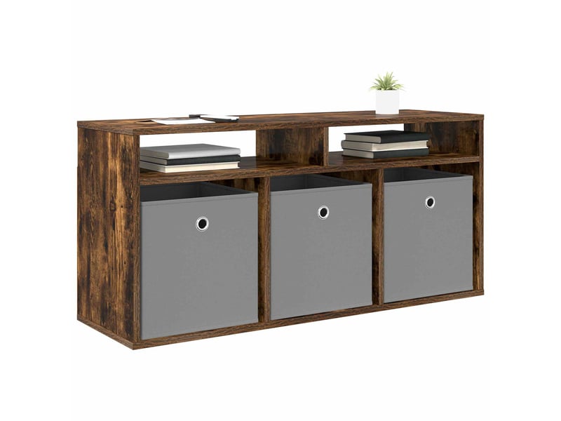  Armoire de rangement bureau avec tiroir chêne fumé 102x32x48,5 cm  - Conforama C