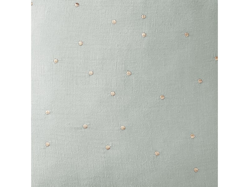  Taie d'oreiller 50x70 cm gaze de coton à pois brodés eucalyptus PD20828 - Conforama B