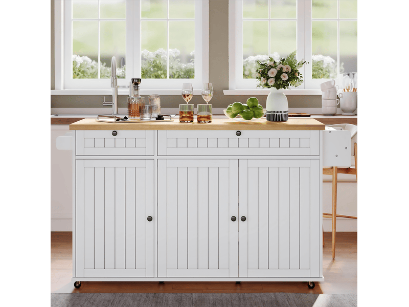  Desserte 3 portes 2 tiroirs coloris blanc mdf desserte blanc - Conforama D