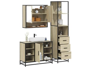 Ensemble de meubles de salle de bain 3 pcs chêne sonoma cf63772