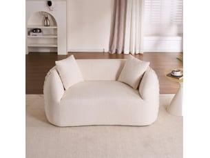 Canapé droit compressé fixe <strong>MODFU</strong> <strong></strong> 2 places Tissu blanc crème