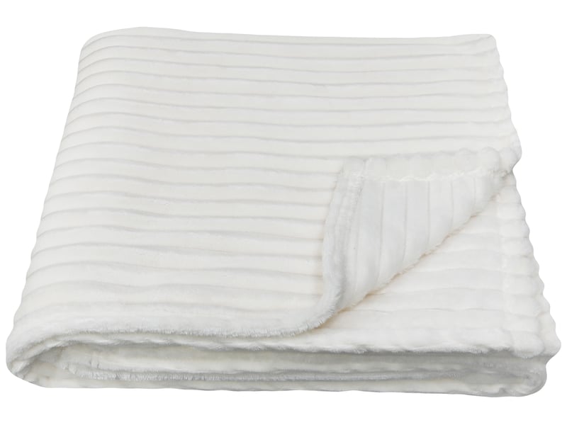 Plaid 125X150CM blanc NEIGE - Conforama D