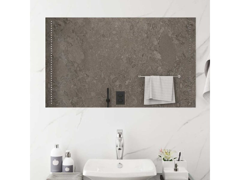  Miroir de salle de bain, miroir de toilette à led 100x60 cm cf62491  - Conforama C