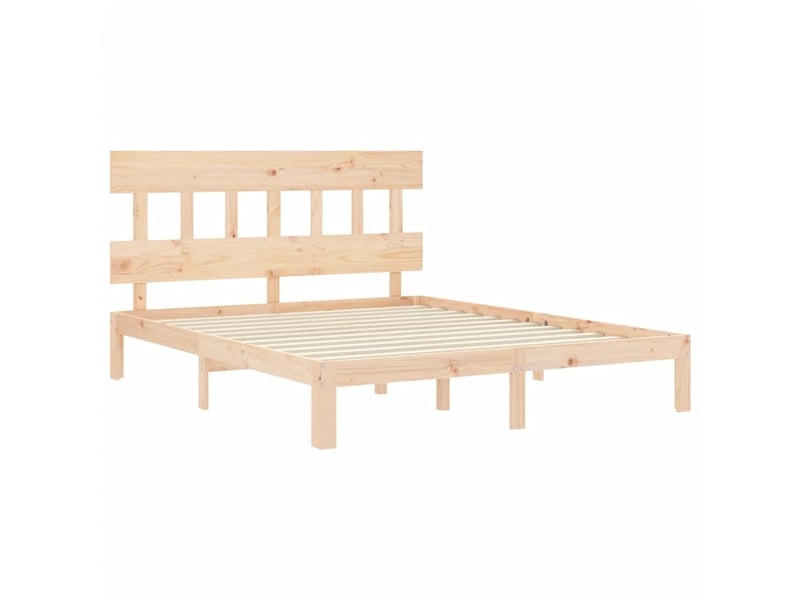  Lit double- lit adulte -  cadre de lit sans matelas 160x200 cm bois massif de pin  - Conforama D