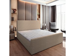 Lit avec rangement 140x200 cm <strong>MASSENO</strong> <strong></strong> coloris beige