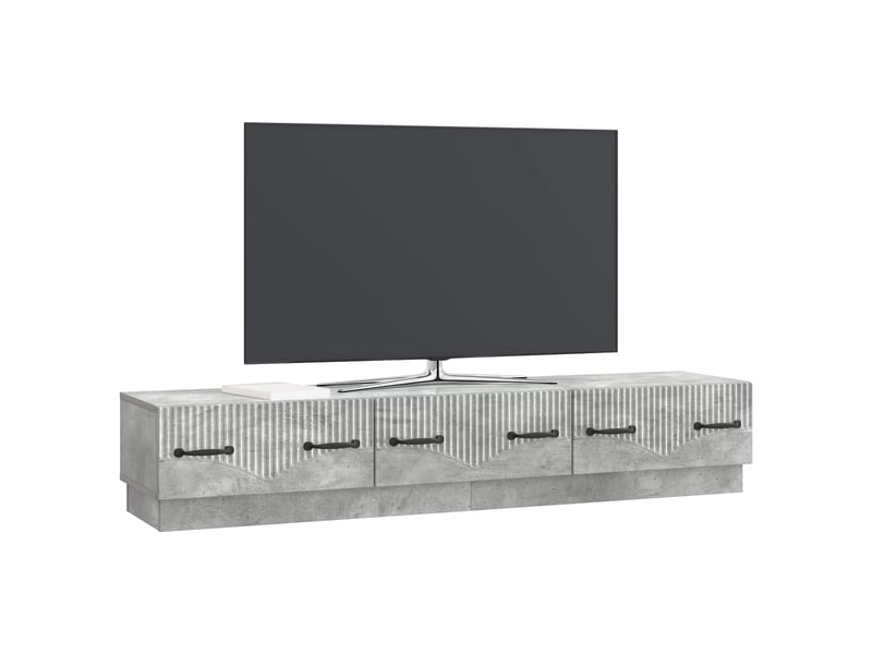  Meuble tv - banc tv - meuble de rangement gris béton 147 x 34,5 x 27 cm bois d'ingénierie  - Conforama C