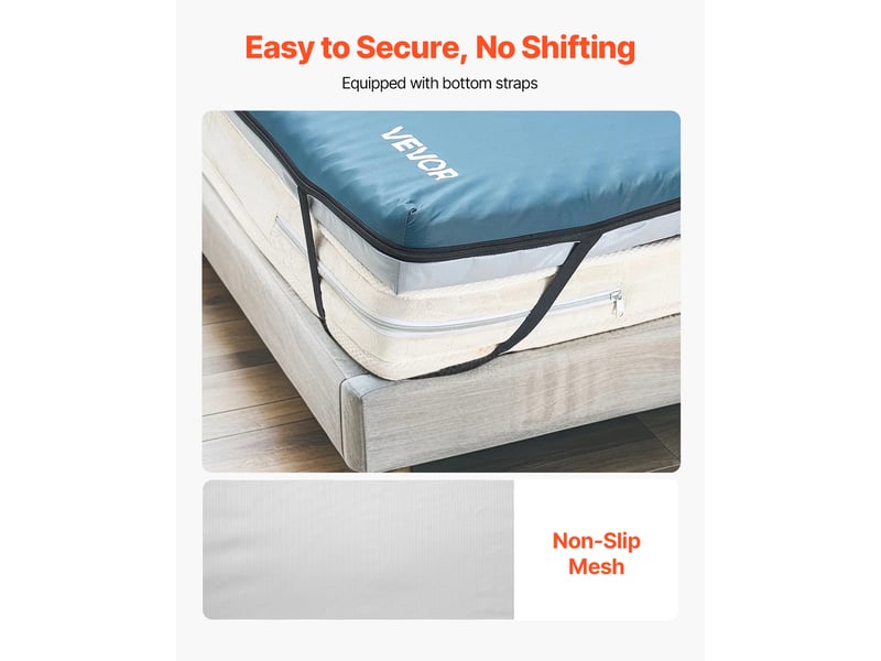  Vevor matelas médical 1 personne, mousse double couche infusée de gel 26d, 193 x 86,4 x 8,9 cm, charge 136 kg, housse oxford imperméable, déhoussable, livré roulé LSS006 - Conforama E