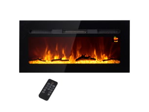 Cheminée électrique murale 91,4x15,8x45 cm 1800 w noire