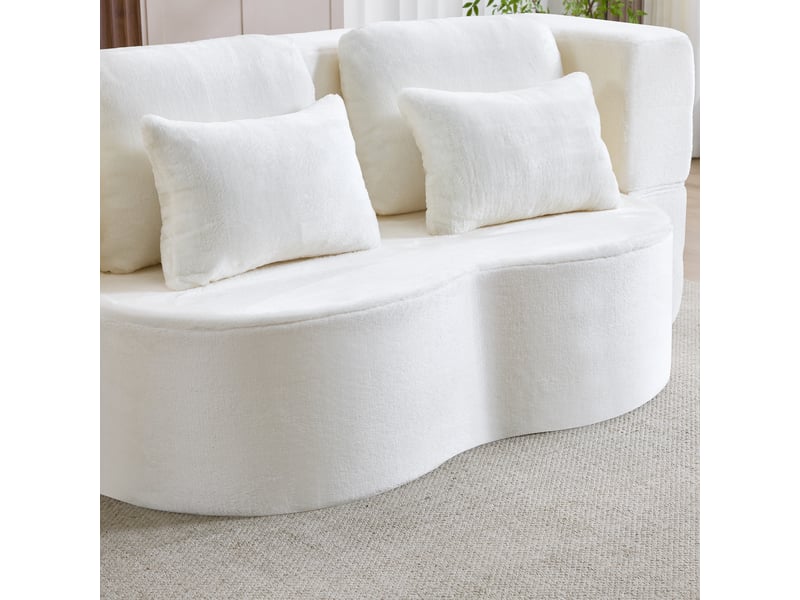 Canapé de salon, canapé moderne, blanc, design moderne, pour salon, adapté à l'espace de vie, chambre - Conforama W