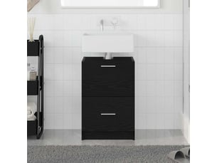 Cabinet de salle de bain, armoire salle de bain chêne noir 40 x 37 x 59 cm cf65330
