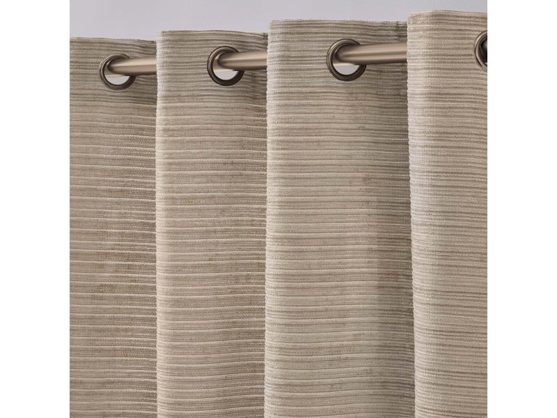  Rideau à œillets 135 x 240 cm velours uni shelby sable 1613117 - Conforama B