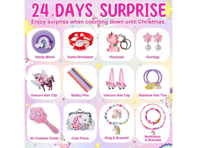  Calendrier de l'avent 2026 fille – 24 jours de surprises licorne, bijoux et cadeaux pour enfants et ados  - Conforama B