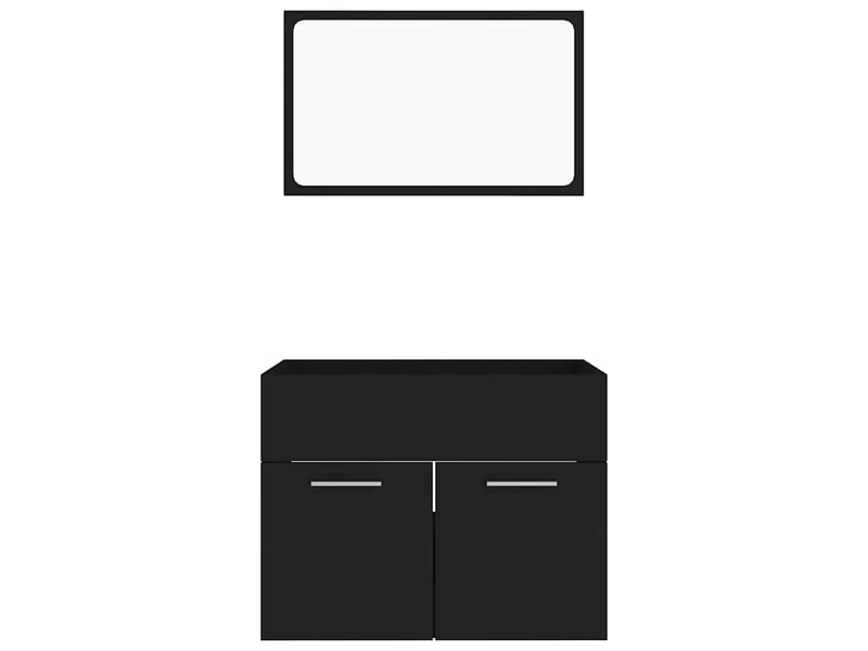  Ensemble de meubles salle de bain 2 pcs noir bois d'ingénierie cf63934  - Conforama D