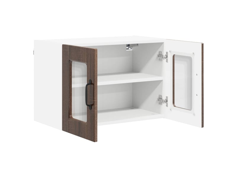  Meuble mural de cuisine, cabinet en verre mural chêne brun 60x31x40cm shl8178  - Conforama E