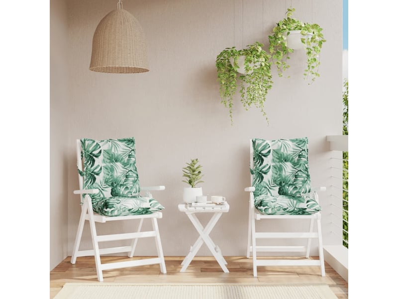  Lot de 2 coussins d'extérieur, coussins de chaise motif feuilles motif feuille cf56396  - Conforama B