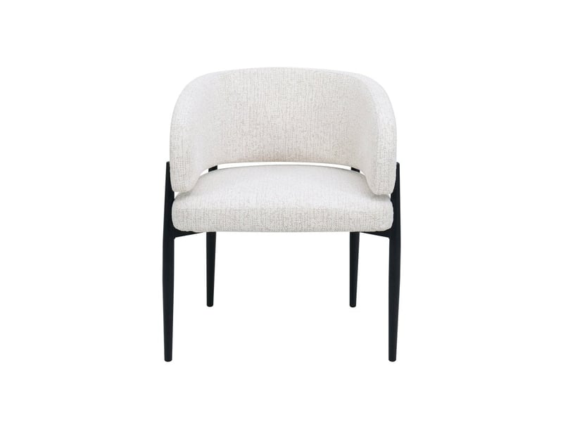  Lot de 2 chaises en velours tissé écru pieds en métal noir diana A4041-ECR-NOI - Conforama E