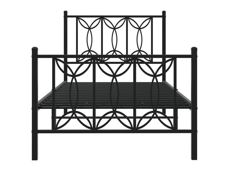  Lit simple- lit adulte -  cadre de lit métal sans matelas avec pied de lit noir 90x200 cm  - Conforama C