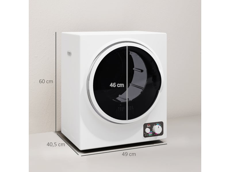  Mini sèche-linge - 4 kg - 4 programmes - 2 niveaux de chauffage - stérilisation jusqu'à 65°c - 850w - blanc 49x40.5x60cm - Conforama C