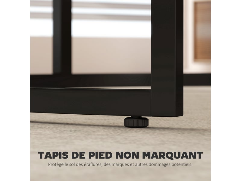  Lot de 2 tables basses gigognes empilable design pieds industriel en métal gris  - Conforama W