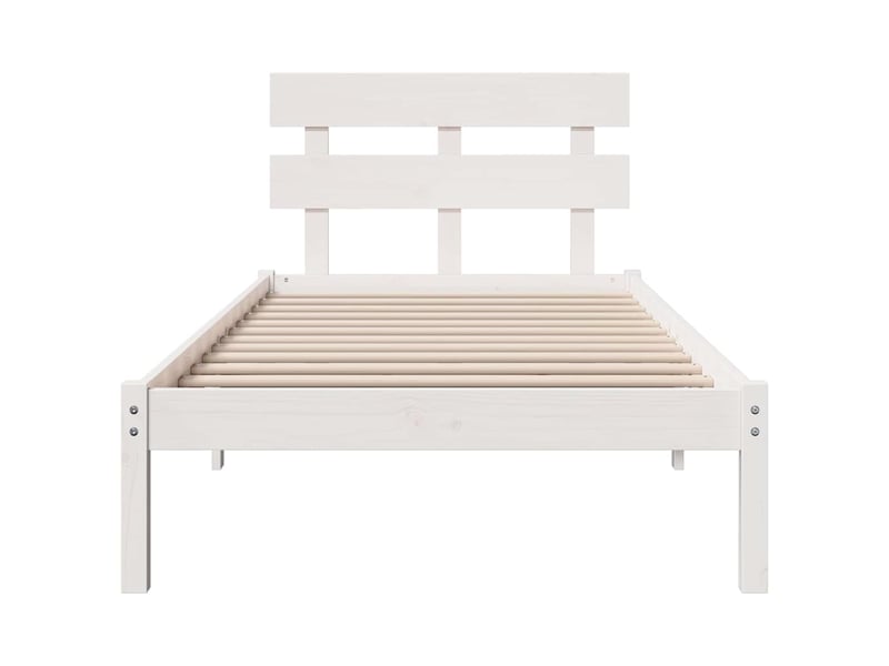  Lit simple- lit adulte -  cadre de lit blanc 100 x 200 cm bois de pin massif  - Conforama D