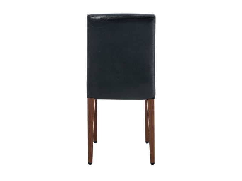  Lot de 4 chaises de salle à manger 90 cm chaise cuisine, noyer et noir, chaise contemporaine, dossier ergonomique, pu+métal  - Conforama E