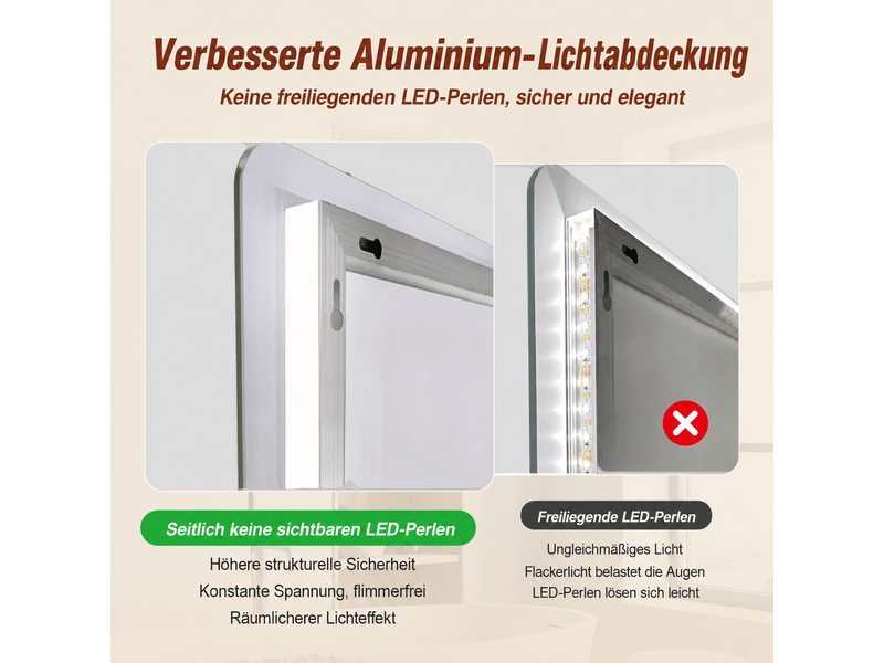  Miroir led salle de bain 70 x 90 cm, sans cadre rétroéclairé  - Conforama B