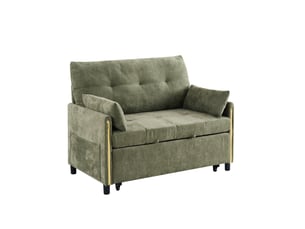 Canapé droit convertible MODFU 2 places Tissu vert
