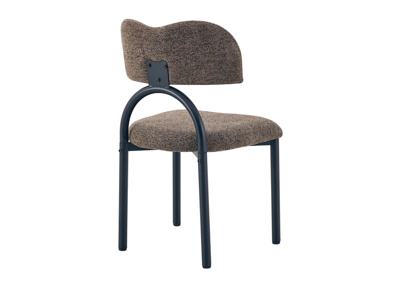  Lot de 2 chaises de salle à manger,50,7x47x81,5 cm,tissu et métal,marron et noir  - Conforama D