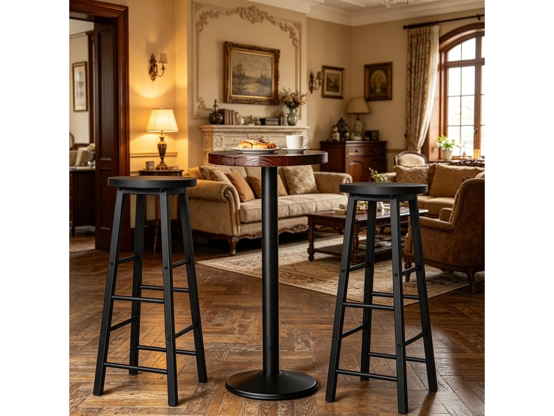 Tabourets de bar élégance lot de 2, style bistrot, avec repose-pieds, chaises cuisine modernes  - Conforama D