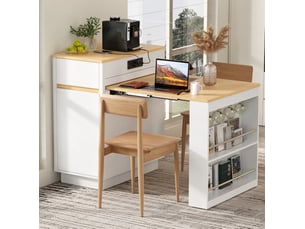 Îlot de cuisine 80,5x58x94 cm extensible mdf blanc