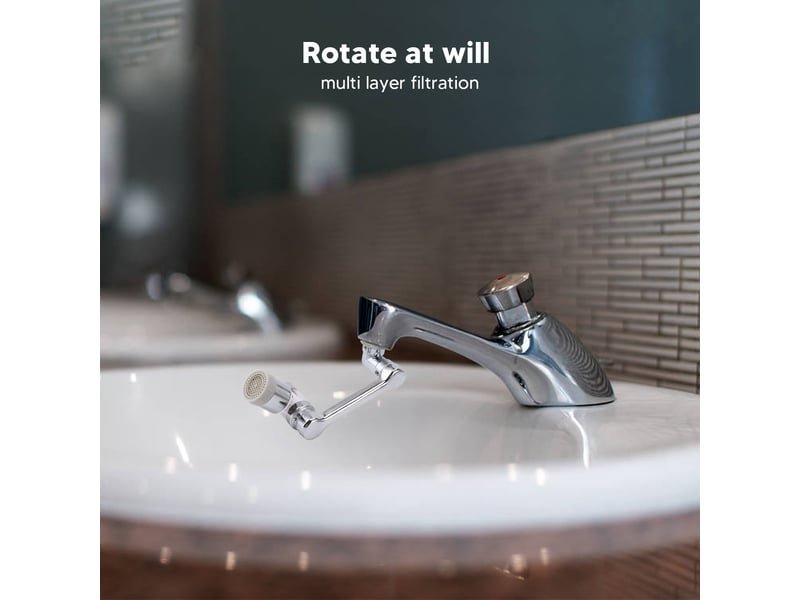  Swivel robinet extender universal évier water aerator avec 2 water outlet modes robotic arm pour kitchen salle de bain face eye wash  - Conforama D