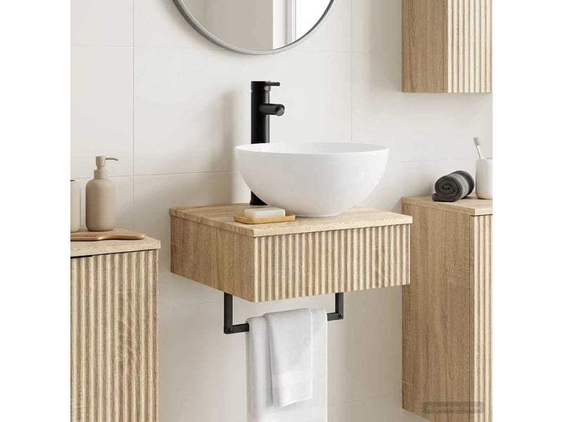  Basin de lavage mural, lavabo chêne sonoma 40x41x40.5 cm  - Conforama B